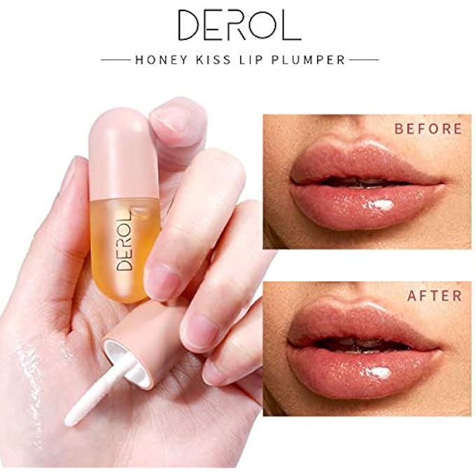 DEROL LIP MASK LIP PLUMPER LIP PLUMPING BOOSTER PLUMP LIP PLUMPING BOOSTER NATURAL LIP PLUMPER LIP PLUMPING LIP GLOSS BEAUTIFUL FULLER ULTRA-HYDRATING NOURISHING SMOOTH (TRANSPARENT, B) - Image 1